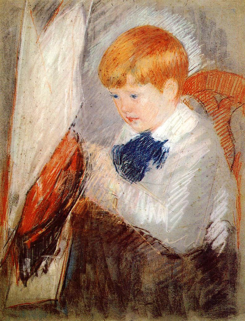 Robert and His Sailboat - Mary Cassatt Painting on Canvas